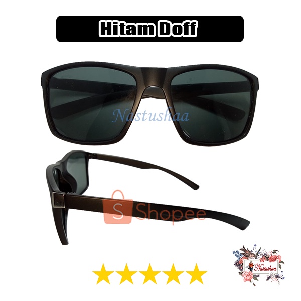 Kacamata Hitam Pria / Wanita Lensa Anti Uv400 Untuk Outdoor / Olahraga / Bersepeda / Lari  Kaca Mata Sport Kotak Anti Silau Trendy Sunglasses