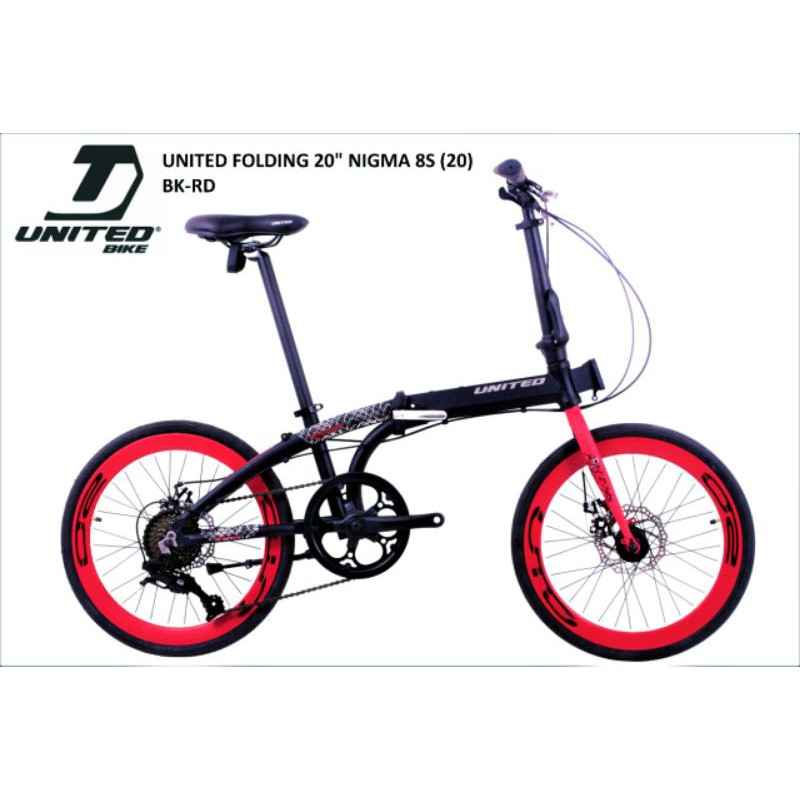 Sepeda Lipat 20 inch United Nigma 8 Speed