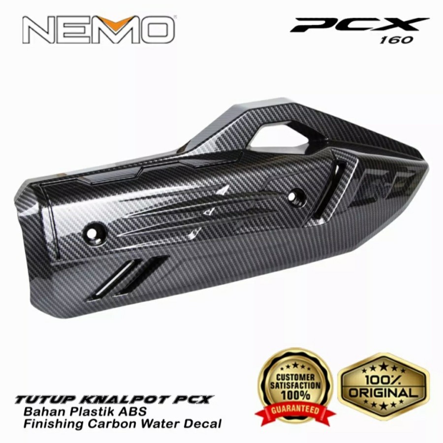 Cover Tutup Knalpot Kenalpot Muffler Aksesoris Variasi Sparepart Motor Honda Pcx 160 Sepeda PCX 160 New Carbon Karbon Original Nemo