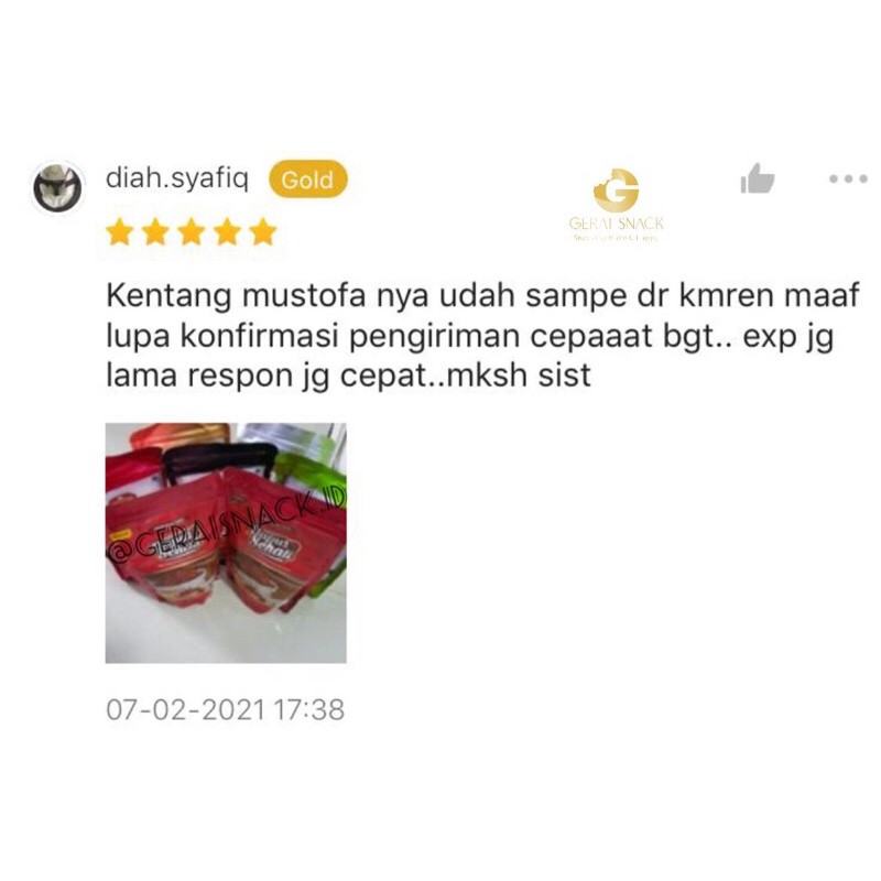 Kentang Mustofa Crispy Ibu Emi  Rasa Pedas Home Made Tanpa Pengawet 100 g