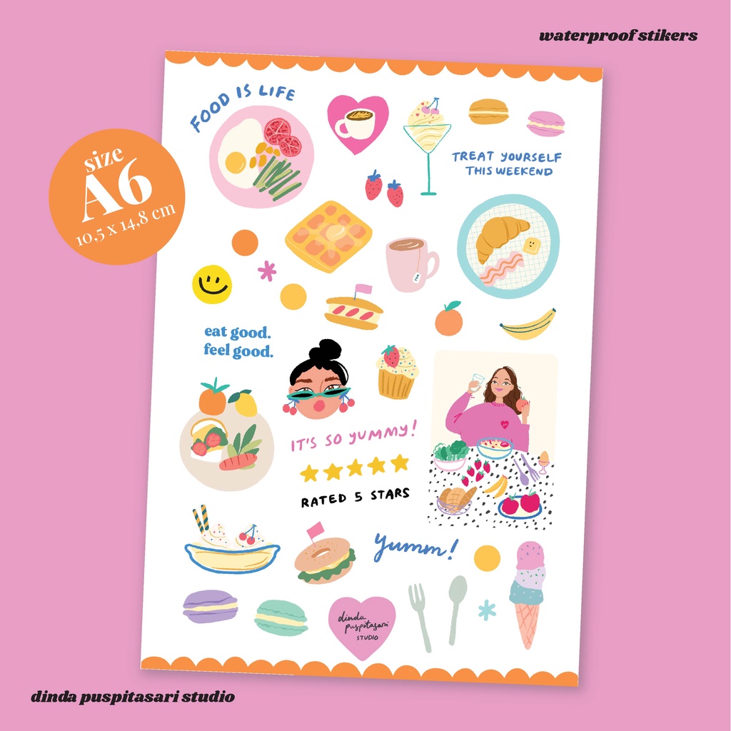 

FOOD IS LIFE STICKER SHEET A6