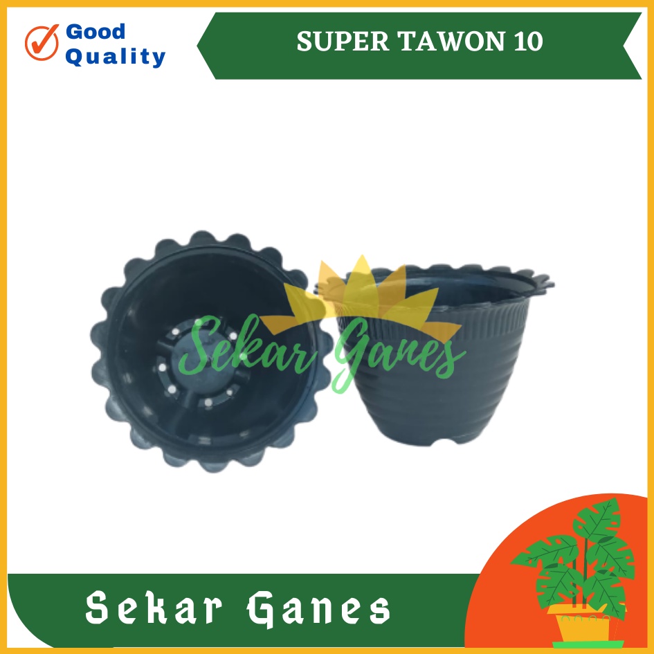 SEKARGANES Pot Super Tawon 10 Cm Hitam Garden Of Love Pot Tawon 10cm Lusinan Tirus Jet Putih Hitam