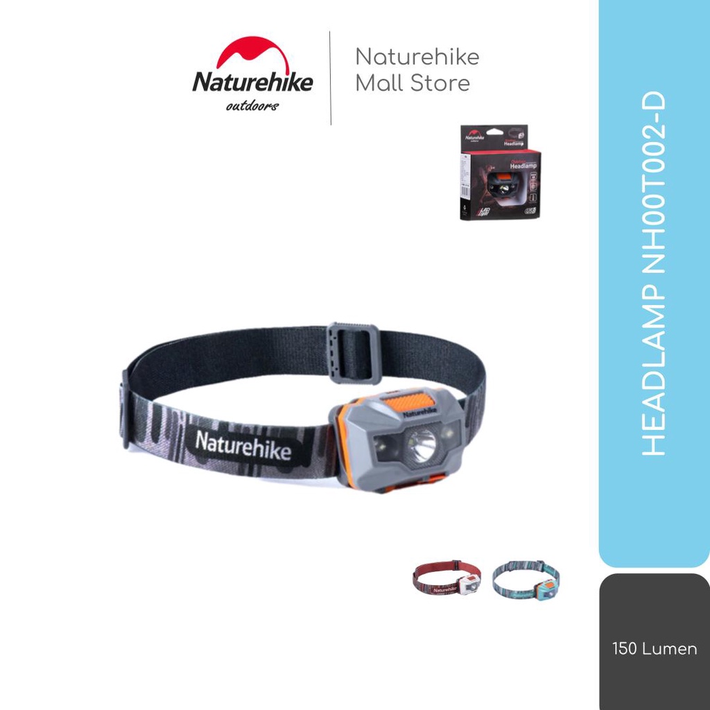 HEADLAMP 150 LUMEN NATUREHIKE NH00T002-D LAMPU KEPALA SENTER CAMPING