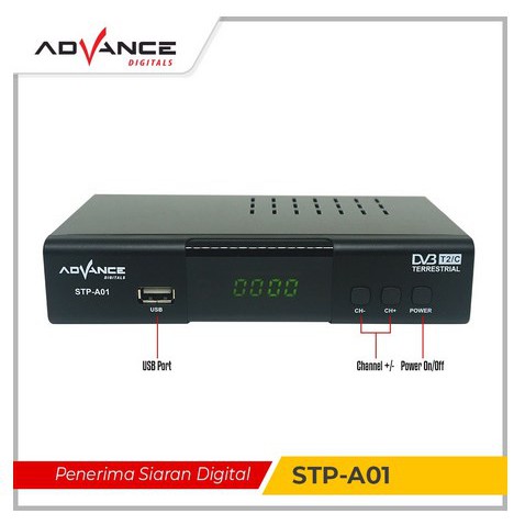 ITSTORE Advance Set Top Box TV Digital Receiver Penerima Siaran Full HD/ STB Wifi Bisa Youtube DVB-T2 STP A01