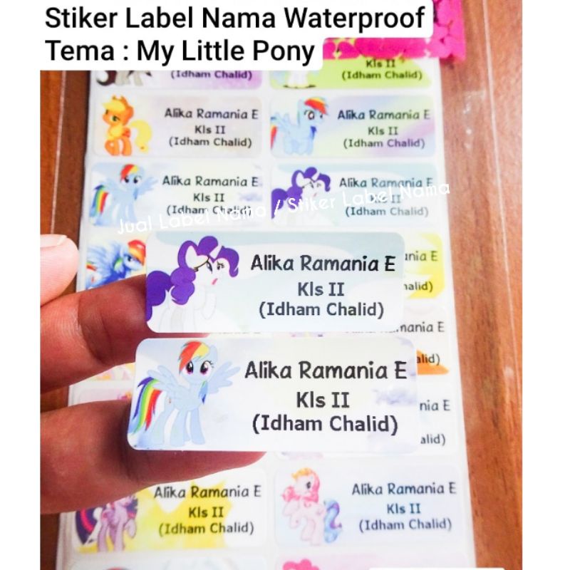 

MY LITTLE PONY ~ STIKER LABEL NAMA WATERPROOF / LABEL NAMA / STIKER NAMA WATERPROOF / STIKER LABEL