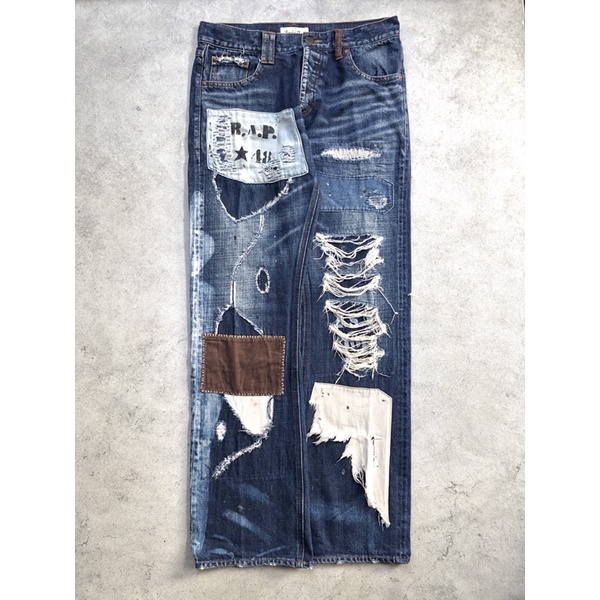 Celana Pria Jeans Sashiko Denim Selvedge