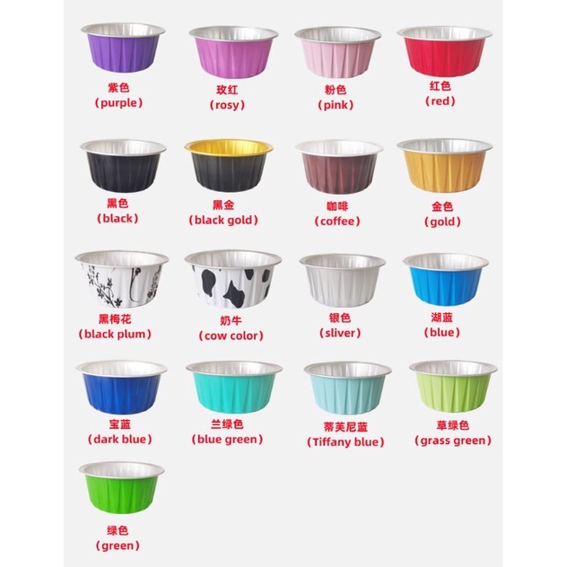 Baking cup 125ml Cupcake Alumunium Foil Cups Tahan Panas BBQ Puding Kue Cake