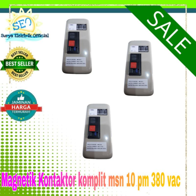 Otomatis listrik / magnetik kontaktor msn 10 pm 380 vac overload 9 A