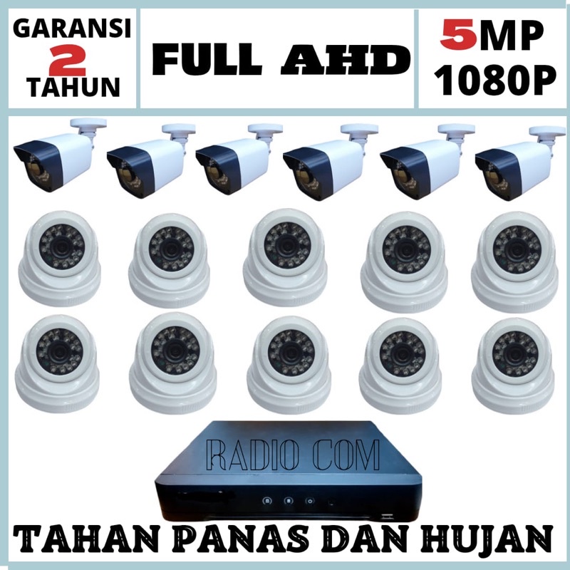 PAKET CCTV 16 CHANNEL 16 KAMERA 5MP 1080p IR SONY FULL HD KOMPLIT