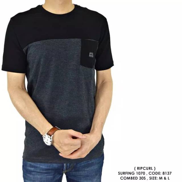 BAJU KAOS COWOK PRIA POLOS SURFING DISTRO RIPCURL RIP CURL 137 - seperti di foto,