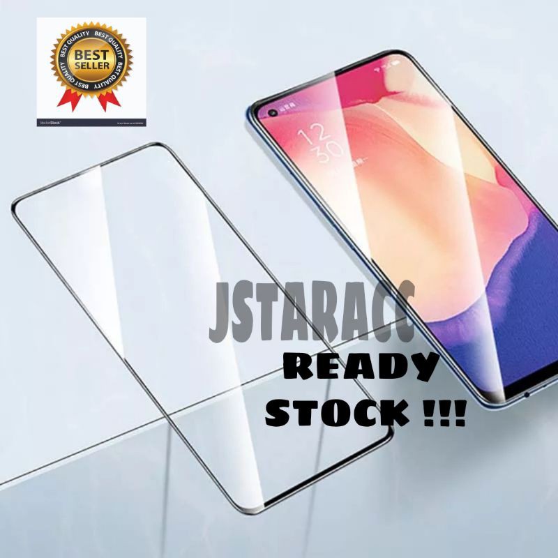 OPPO RENO 5 4G RENO 5 5G TEMPERGLASS 9H FULL COVER FILM ANTI GORES SCREEN PROTECTOR KACA