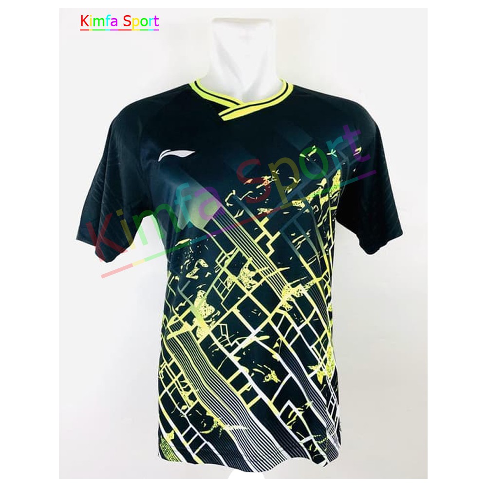 Baju Badminton LiNing Import 5023 Grade Ori Hitam