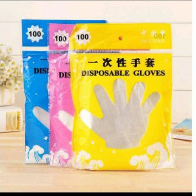 Sarung tangan plastik 1 pak isi 100 disposable gloves