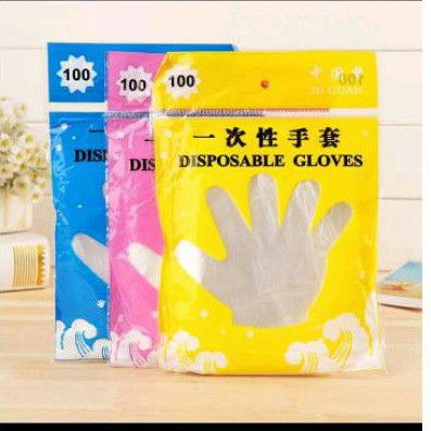 Sarung tangan plastik 1 pak isi 100 disposable gloves good  god