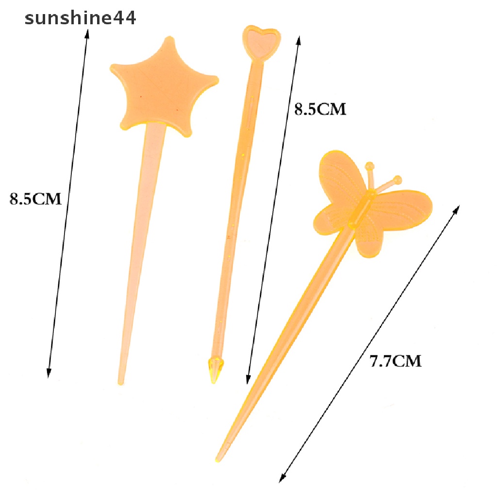 Sunshine 1 Set Garpu Buah / Dessert / Kue / Snack Bentuk Kupu-Kupu Untuk Dekorasi Bento