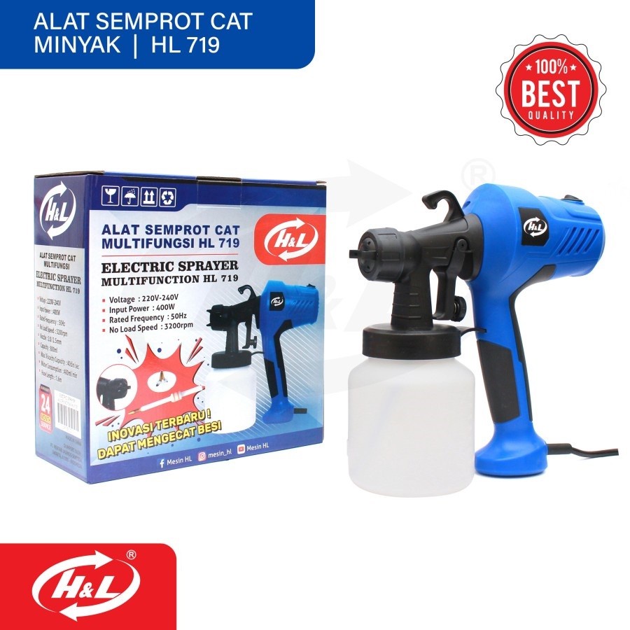 HL Electric Sprayer 719 Spray Gun Listrik Bisa Minyak H&amp;L HL719