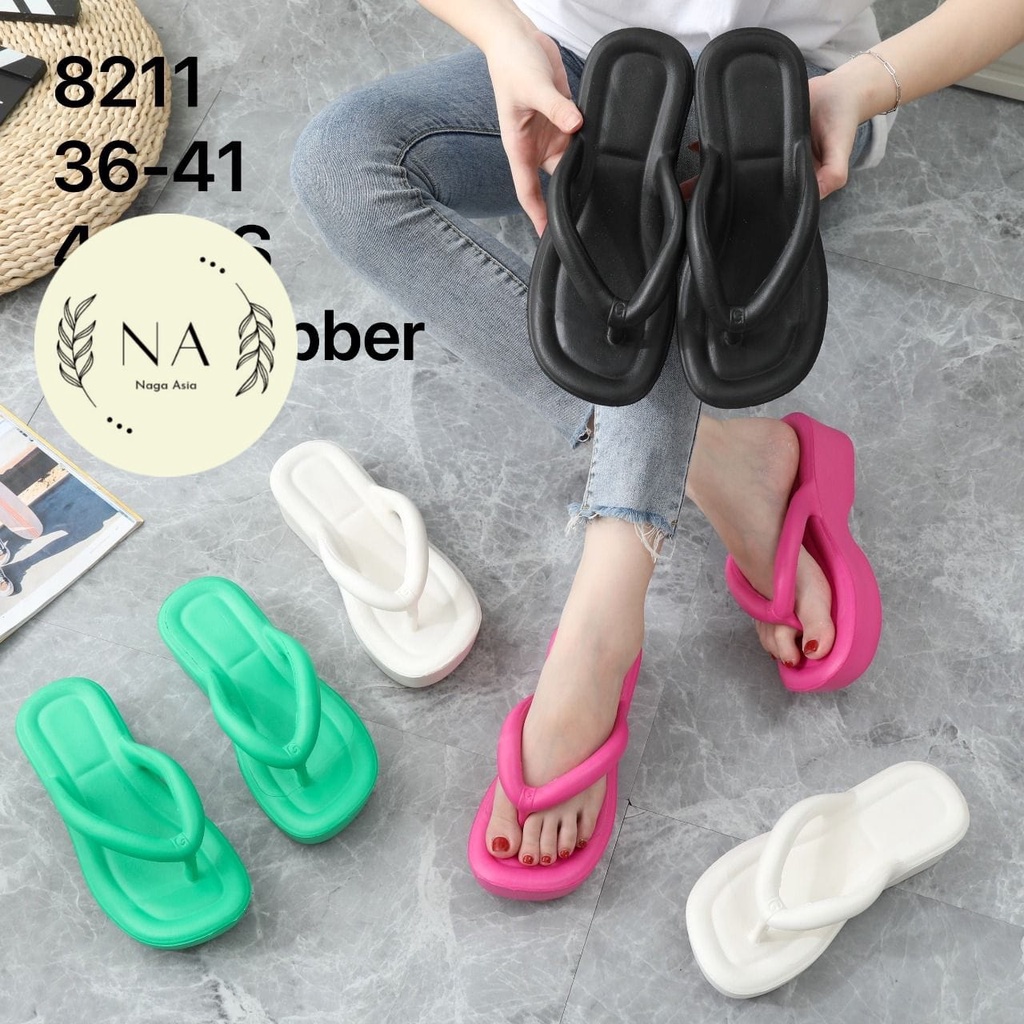 Sandal jepit  wanita dewasa import terlariss 8211 (36-41)sandal jepit eva rubber terbaru//sandal bangkok import