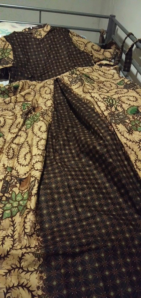 Gamis Batik Pias Sogan Ulir Size Standar Dan Jumbo Bahan Katun Mataram Primisima