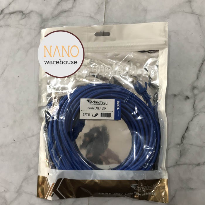 Kabel Internet Network LAN Cat5 UTP RJ45 10 Meter Original TECHNOTECH