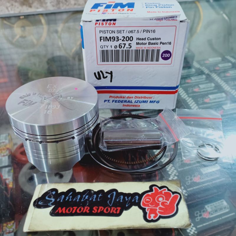 Seher Piston FIM93 Dome Mentah Satria FU 65,5 Pin16 66 Pin 16 66,5 Pin16 67 Pin16 67,5 Pin16 68 Pin1