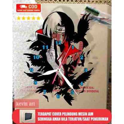 JAM DINDING KAYU BESAR UNIK KEREN KARAKTER ITACHI UCHIHA SASUKE KOLEKSI ANIME MURAH TEMPEL TEMBOK CUSTOM BESAR ARTISTIK MODERN MEWAH KADO SOUVENIR PAJANGAN TERBARU