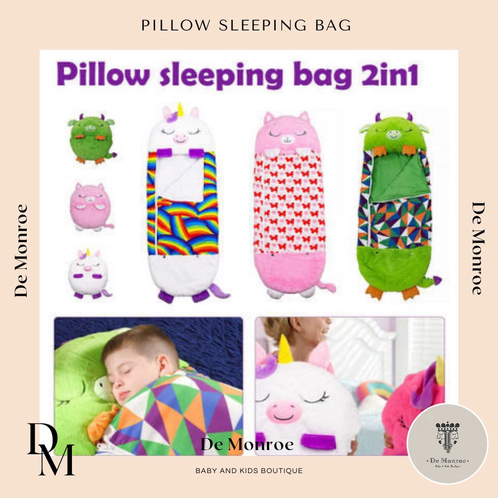 Sleeping bag kasur lipat tidur matras baby bayi hingga anak kecil All in one Bisa jadi Bantal Lucu Karakter Animal Hewan Bahan Sejuk tidak membuat Gerah