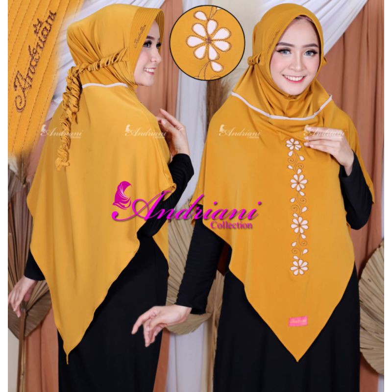 Andriani Hijab pad Antem Lis bordir tali Kriwil XL Standar Jersey super