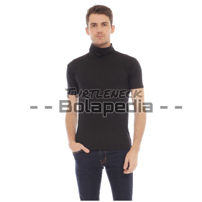 Kaos TURTLENECK LENGAN PENDEK turtle neck pria baju style Korea