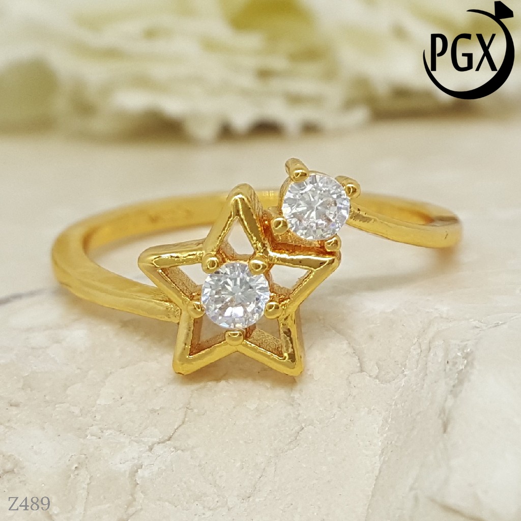 PGX Cincin Xuping Wanita Lapis Emas Aksesoris Perhiasan Fashion Premium - Z489