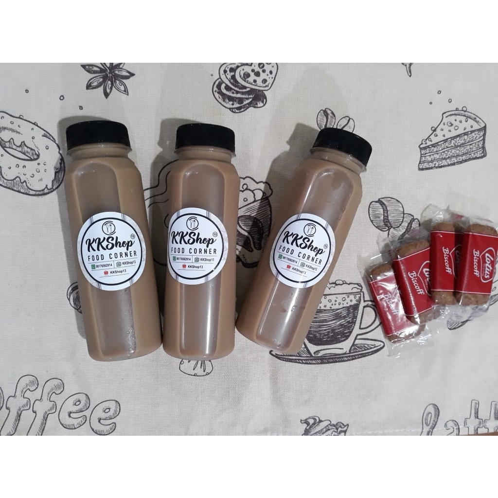 

Kopi Siap Minum PROMO!! /Hazelnut /Moccacino Coffee Gula Asli / 250ml FREE Biscoff Lotus