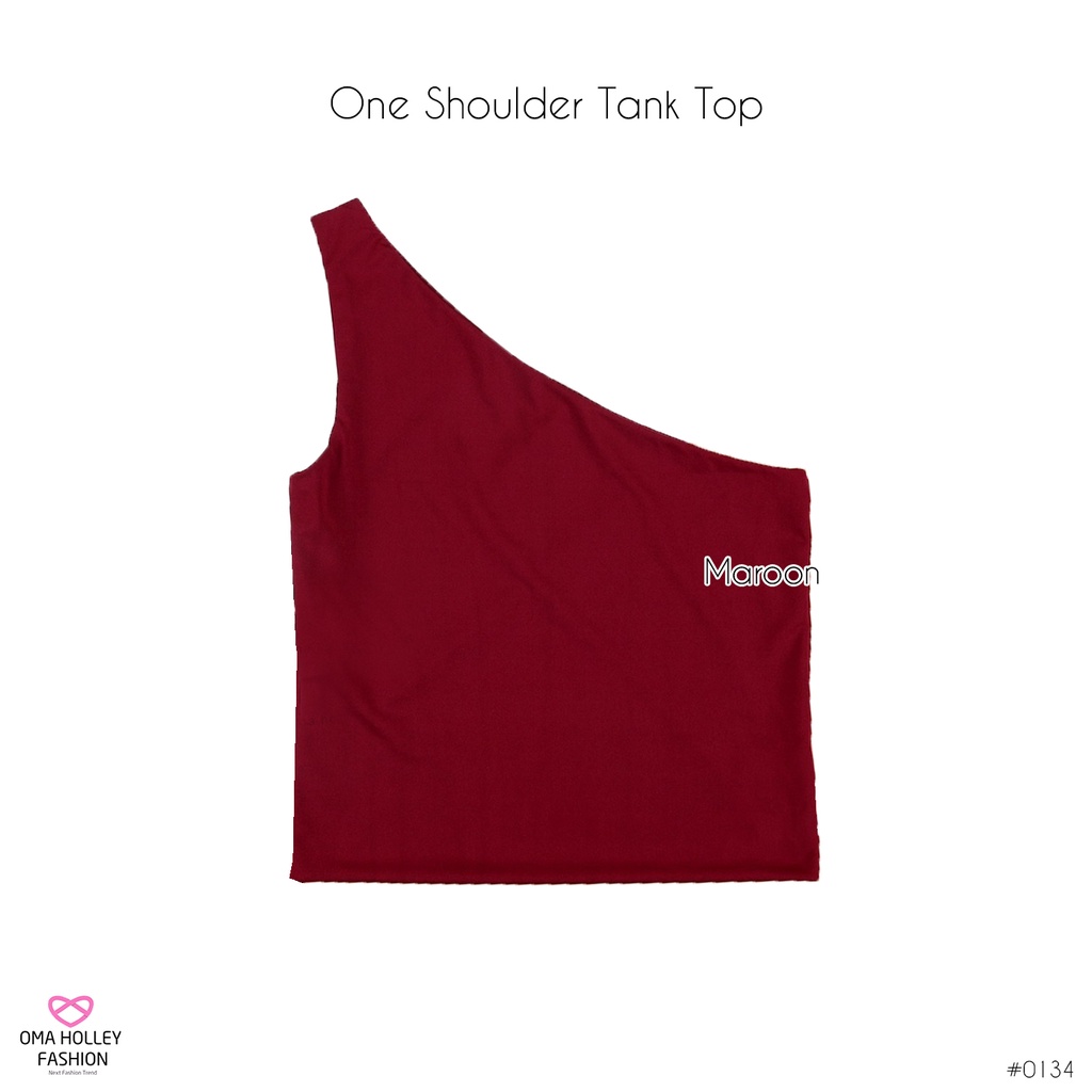 (COD) OH Fashion Cutler Tank top Wanita One Shoulder #0134-Maron