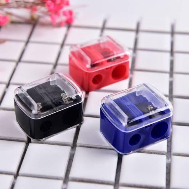 Rautan Pensil Alis / Pencil Sharpener / Alat Kosmetik Eyebrow / SERUTAN PENSIL ALIS 2in1 TAJAM IMPORT F797