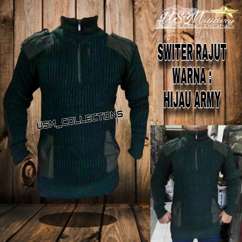 SWEATER RAJUT HIJAU ARMY / SWEATER RAJUT PRIA / SWEATER PRIA / SWEATER ARMY