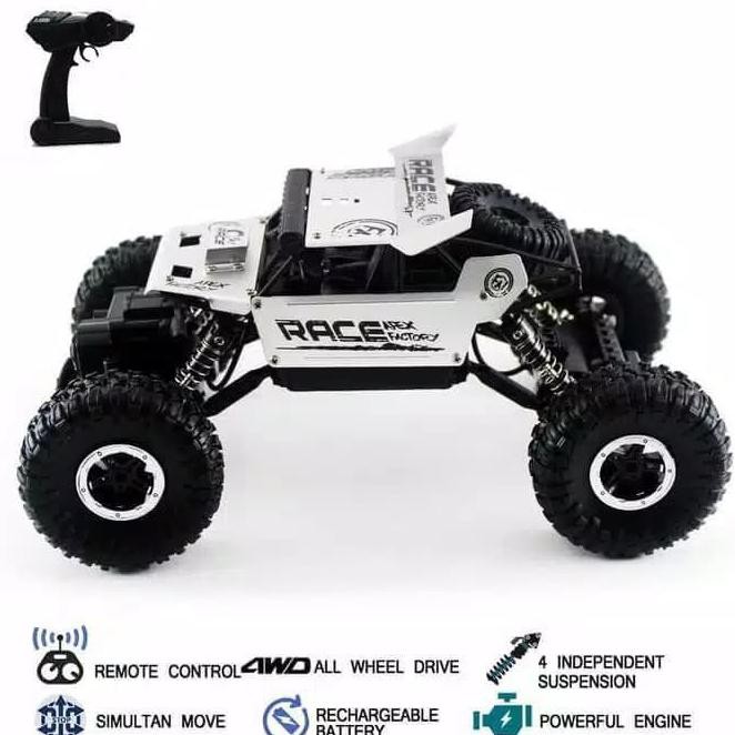 Mobil Remote Control Offroad Monster Truck Rc Rock Crawler 4Wd Cakep - Hitam