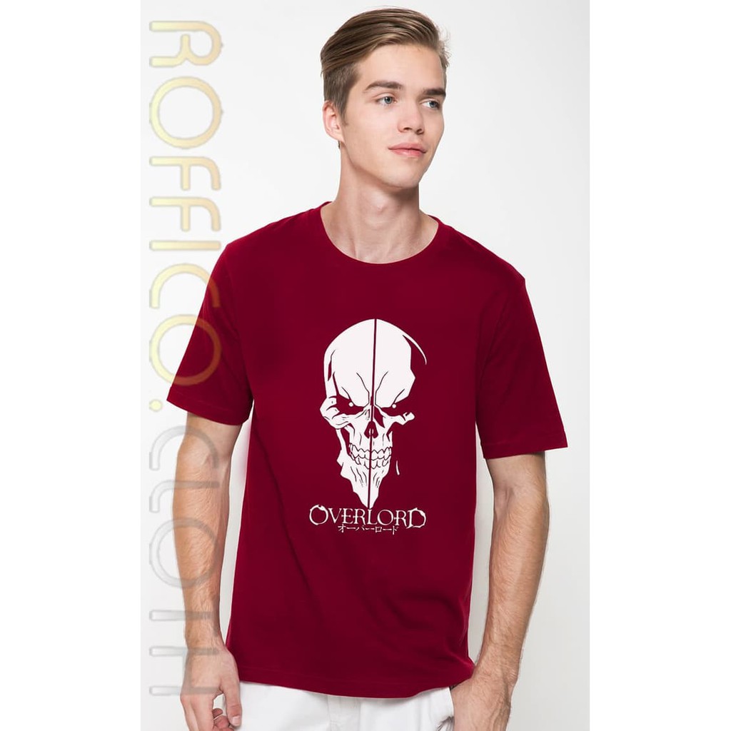 Kaos Tshirt Merah Maroon Logo Overlord II