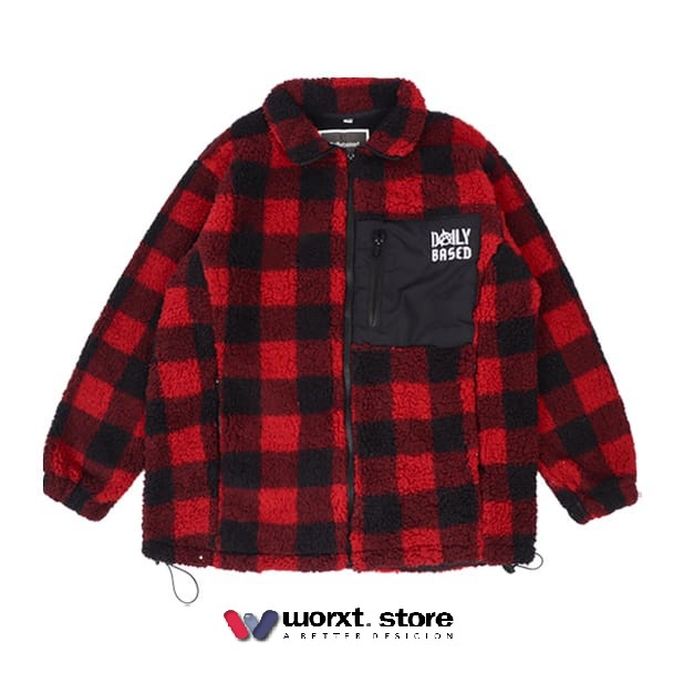 Jacket Varsity | Varsity Jacket | Varsity Jacket Worsted Sherpa Red  | Worxt Store | Original