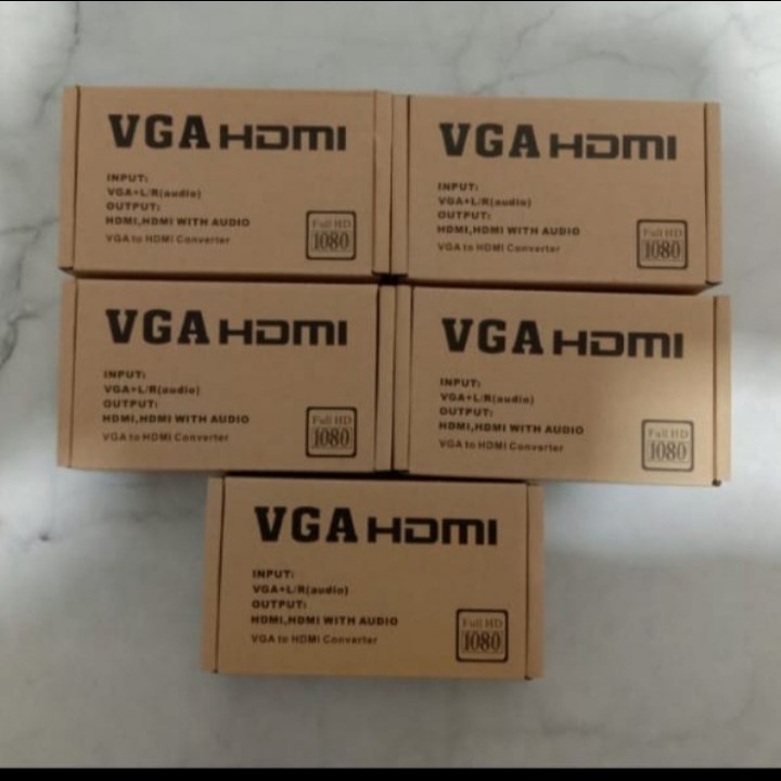 Converter VGa To HDMi BOX COKLAT/VGA TO HDMi AUDIO