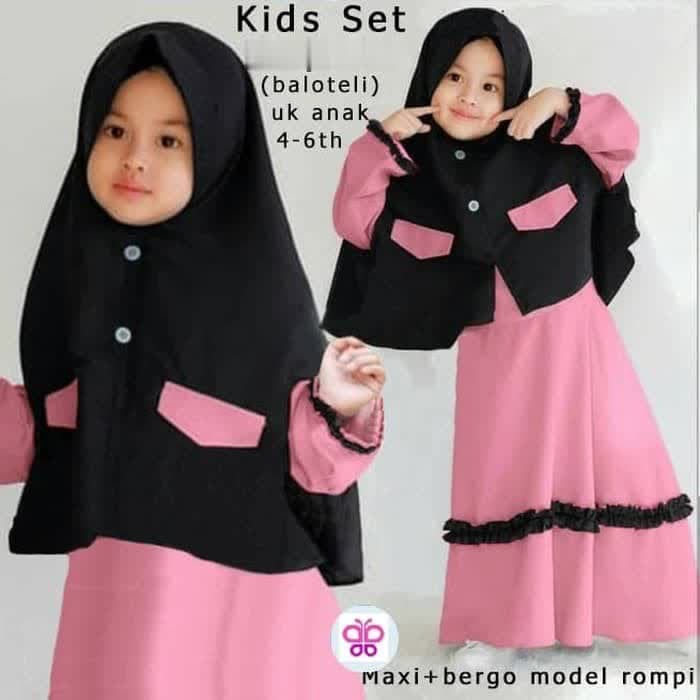 SMARTDN- Super Promo Setelan baju anak intan kids set gamis syari anak 3 4 5 tahun Murah