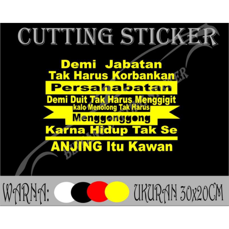 Stiker Mobil Kata2 Demi jabatan Stiker Kaca mobil Stiker Variasi Stiker mobil  pick up