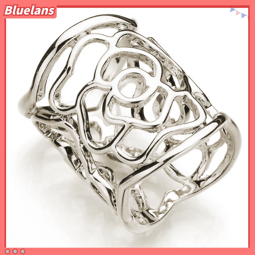 Bluelans Fashion Women Openwork Carved Rose Pattern Scarf Ring Buckle Shawl Clip Jewelry