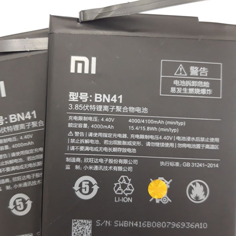 Battery Baterai Redmi Note 4 BN41 MEDIATEK Kualitas Ori grade A