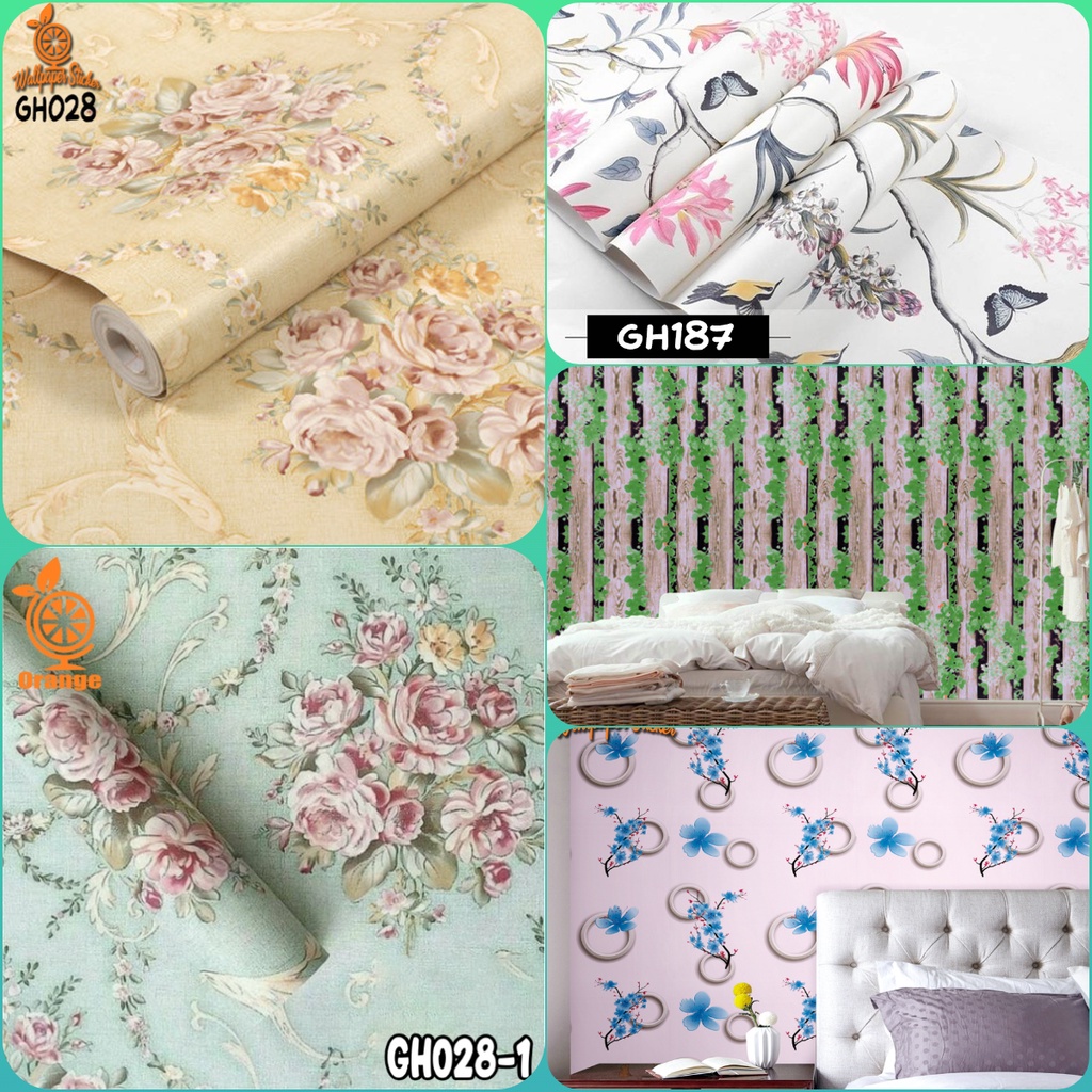 Wallpaper Dinding GH Ukuran 45cm x 8 M Motif Bunga Best Seller - DuniaRumah88