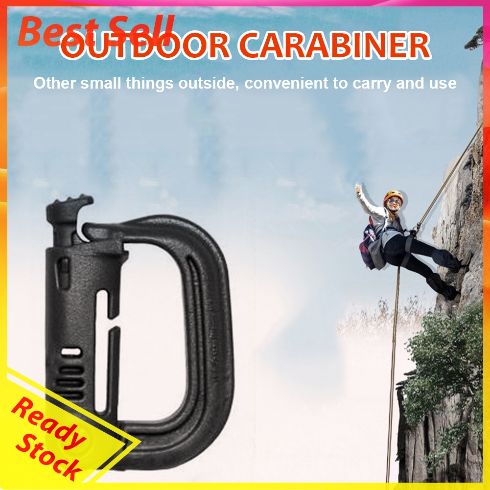 Lightweight Outdoor D-Shape Backpack Carabiner Plastic Steel Hanging Clasp