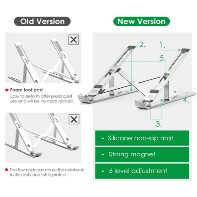 Laptop Stand Holder Dudukan Tablet Folding Lipat Notebook