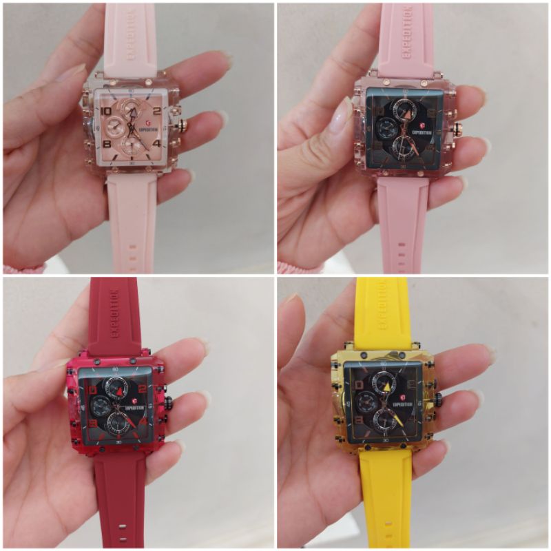 Jam Tangan Wanita || Expedition E6808M Silicon Original | Light Colors Series