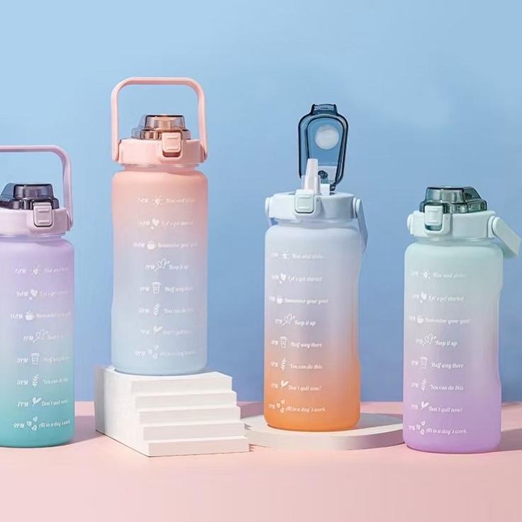 Harga TERMURAAH.. (HARGA GROSIR) Botol Time Rainbow | Botol Minum Viral 2 liter | Botol Minum kekini