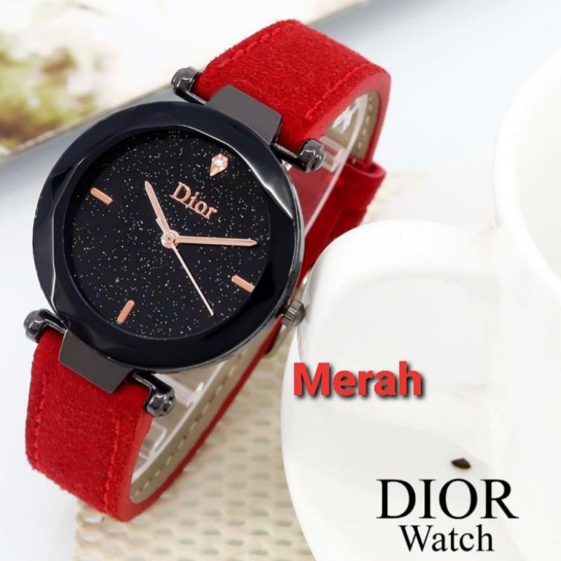 Jam Tangan Analog Wanita DIOR DR301 Kaca Belimbing Tali Kulit Beludru