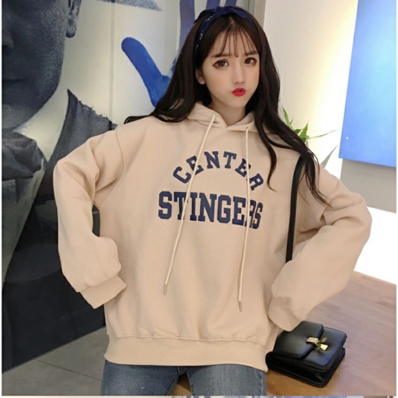 S - XXXXXL(6XL) Hoodie Beige Korean Style CENTER STINGERS BIGSIZE Hip Hop Style Jaket Oversized Sweater Wanita Pira Jumbo 6XL 5XL 4XL 3XL 2XL XL L M S