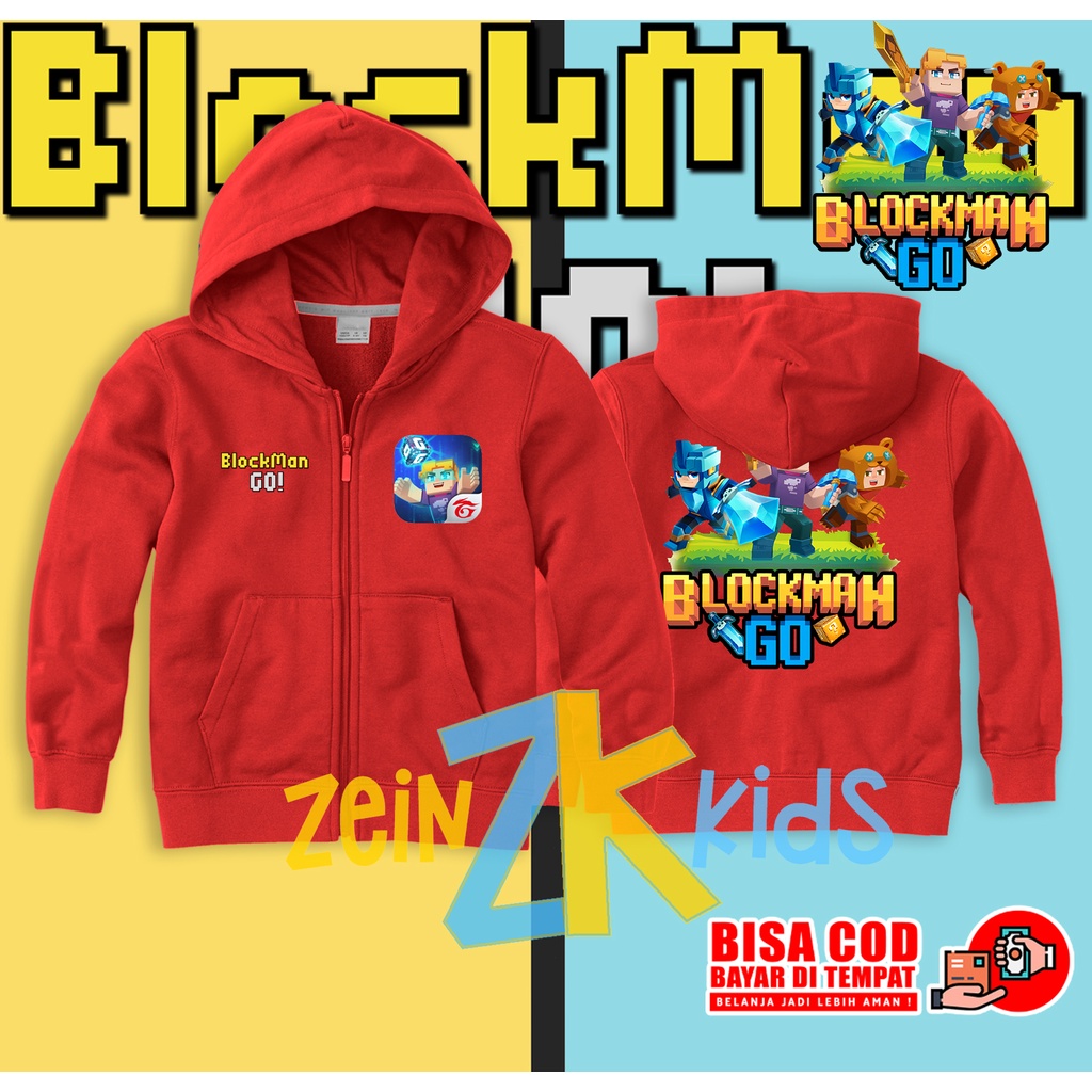 Hoodie Zipper Blockman Go Anak / Jaket Sweater Blockman Go Anak