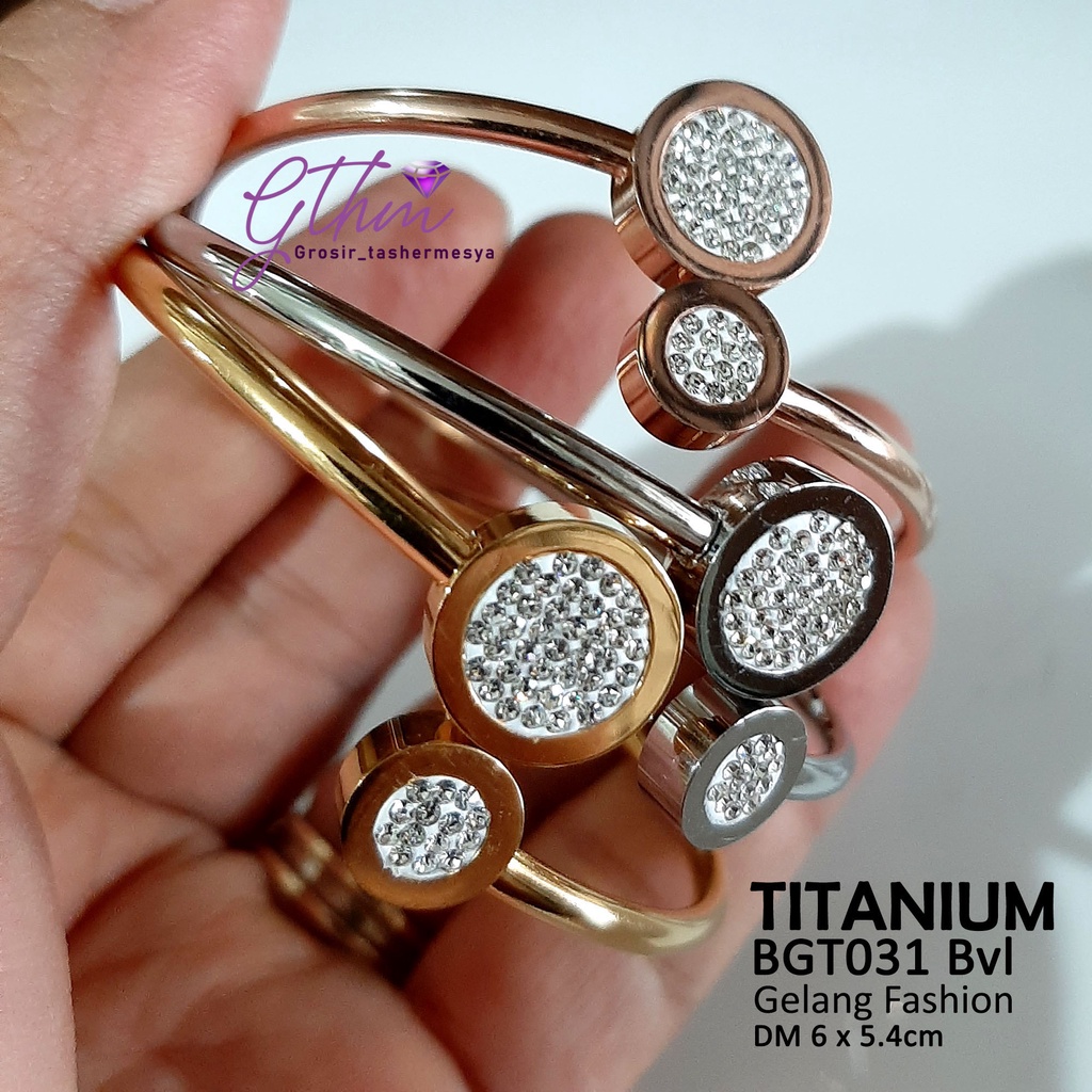 Gelang Titanium Branded BVL Perhiasan Fashion import Premium Anti Karat Simple Fashionable BGT031 GTHM